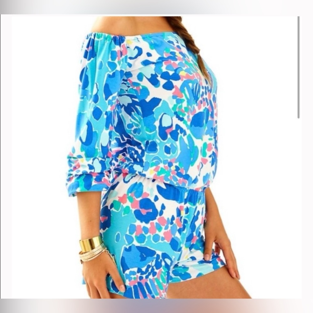 XS Lilly Pulitzer Lana Romper “Hit the Spot” print